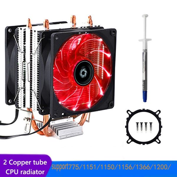 fans & coolings 2 heat pipes cpu cooler fan deskcomputer pc case cooling 3 pin 2000rpm gaming silent radiator for intel lga amd 1200 775
fans & coolings 2 heat pipes cpu cooler fan deskcomputer pc case cooling 3 pin 2000rpm gaming silent radiator for intel lga amd 1200 775