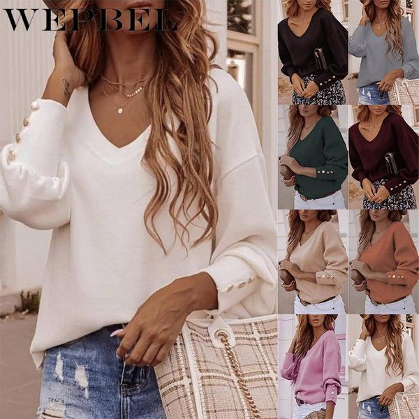 women's blouses & shirts mandylandy women autumn winter loose button shirt lady elegant solid color long sleeve v neck t-shirt, White
women's blouses & shirts mandylandy women autumn winter loose button shirt lady elegant solid color long sleeve v neck t-shirt, White