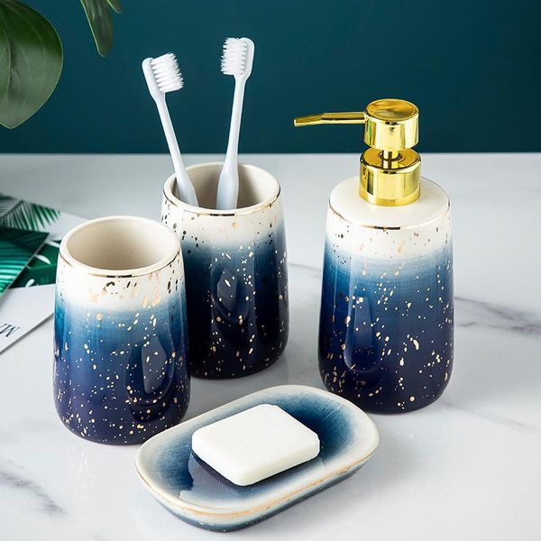 ceramic bathroom 4-piece set mouthwash cup/soap dish/press type lotion bottle/storage tray deskdecoration for gift bath accessory
ceramic bathroom 4-piece set mouthwash cup/soap dish/press type lotion bottle/storage tray deskdecoration for gift bath accessory
