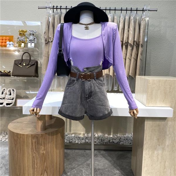 women's knits & tees niche design 2021 open waist u-neck vest solid color casual shoulder pad long sleeve t-shirt cardigan 2 pieces, White
women's knits & tees niche design 2021 open waist u-neck vest solid color casual shoulder pad long sleeve t-shirt cardigan 2 pieces, White
