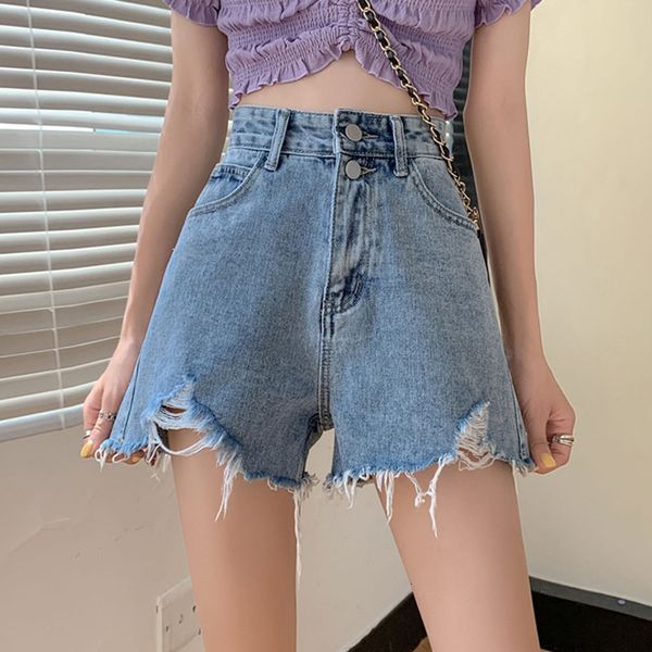 women's shorts high waist denim summer 2021 new small loose wide leg pants, White;black
women's shorts high waist denim summer 2021 new small loose wide leg pants, White;black