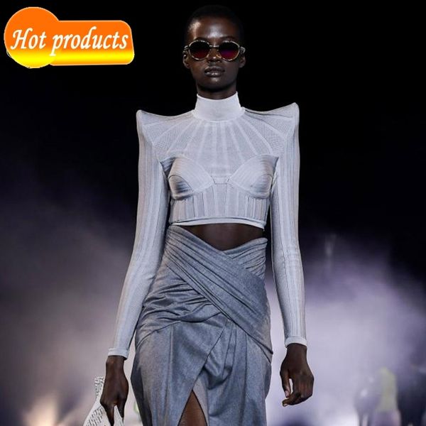 two piece dress you all ride fancy jacquard striped splicing design long sleeves celebrity party bandage harvest kwfk, White
two piece dress you all ride fancy jacquard striped splicing design long sleeves celebrity party bandage harvest kwfk, White