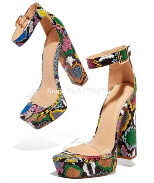 est women fashion open toe snake leather high platform sandals one pvc strap ankle heel dress heels shoes, Black
est women fashion open toe snake leather high platform sandals one pvc strap ankle heel dress heels shoes, Black