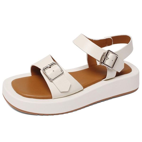 sandals woman flat shoes 2021 fashion summer round toe mid heel black white buckle basic size 35-40
sandals woman flat shoes 2021 fashion summer round toe mid heel black white buckle basic size 35-40