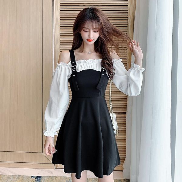 casual dresses coigarsam full sleeve women one-piece dress korean spring high waist black 1358, Black;gray
casual dresses coigarsam full sleeve women one-piece dress korean spring high waist black 1358, Black;gray