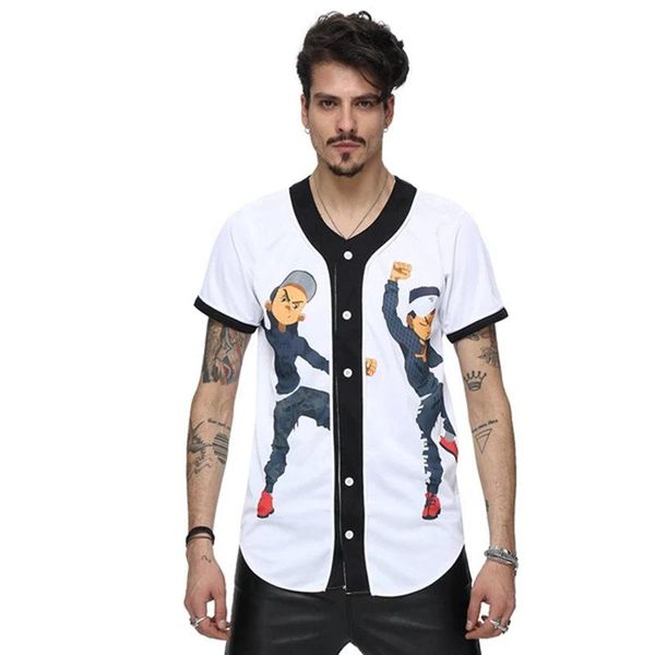 men's t-shirts funny street dance boy 3d print men brand tshirt summer white v-neck button down hip hop baseball cardigan, White;black
men's t-shirts funny street dance boy 3d print men brand tshirt summer white v-neck button down hip hop baseball cardigan, White;black