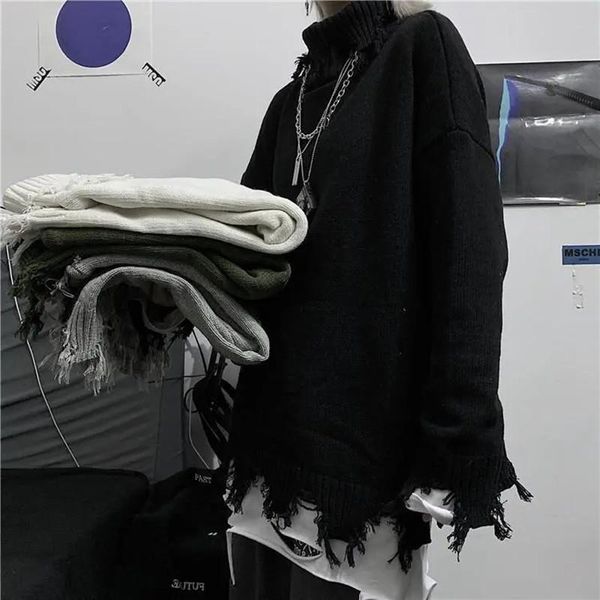 men's sweaters korean version of the ins dark sweater trendy basic model base loose hooded hole turtleneck black winter, White;black
men's sweaters korean version of the ins dark sweater trendy basic model base loose hooded hole turtleneck black winter, White;black
