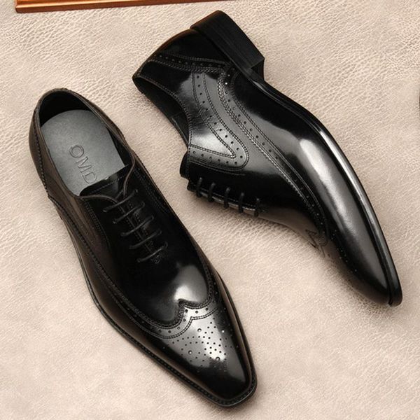 pointed toe men dress italian genuine leather shoes brogue fashion lace up wedding business formal black party oxford shoe
pointed toe men dress italian genuine leather shoes brogue fashion lace up wedding business formal black party oxford shoe