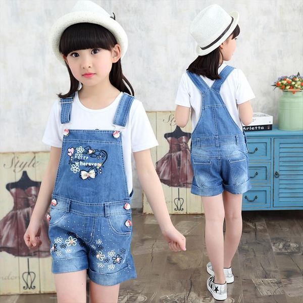 girls overalls summer jeans princess love clothes for bow and flower decorate kids short children clothing, Blue
girls overalls summer jeans princess love clothes for bow and flower decorate kids short children clothing, Blue