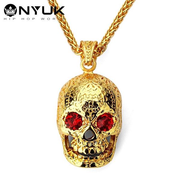 pendant necklaces hip hop jewelry skull necklace skeleton punk rock mens with red eyes crystal charm hiphop gold chain jewellery, Silver
pendant necklaces hip hop jewelry skull necklace skeleton punk rock mens with red eyes crystal charm hiphop gold chain jewellery, Silver