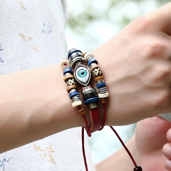 charm bracelets european and american explosive eyes cowhide beading leather bracelet couple jewelry, Golden;silver
charm bracelets european and american explosive eyes cowhide beading leather bracelet couple jewelry, Golden;silver
