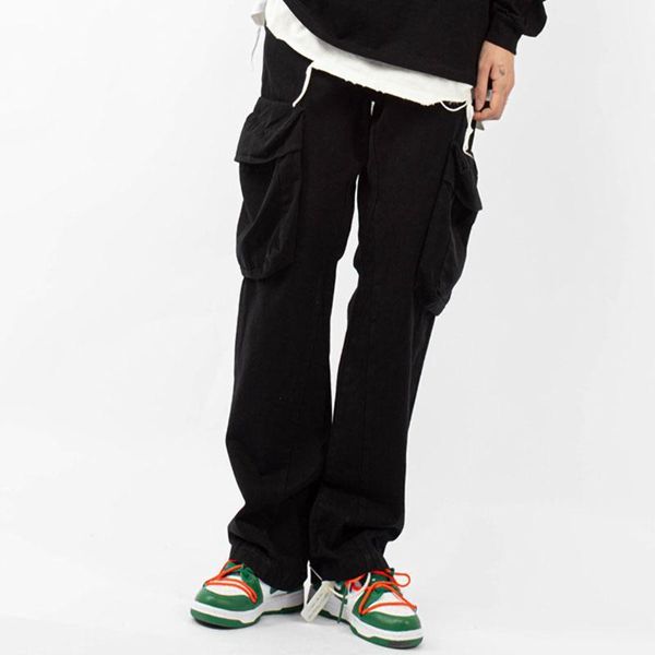 men's pants thrc fashion brand high street horn tooling pocket loose hip hop european and american retro leisure wide leg, Black
men's pants thrc fashion brand high street horn tooling pocket loose hip hop european and american retro leisure wide leg, Black