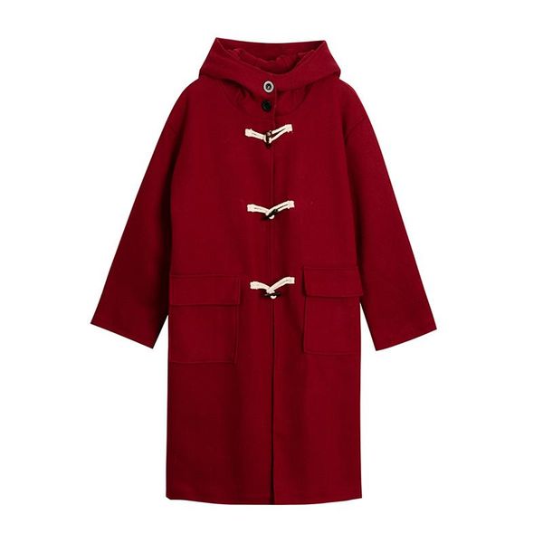 women's wool & blends vsue women vintage solid red beige blend coat long sleeve hooded winter single-breasted pocket c0522, Black
women's wool & blends vsue women vintage solid red beige blend coat long sleeve hooded winter single-breasted pocket c0522, Black