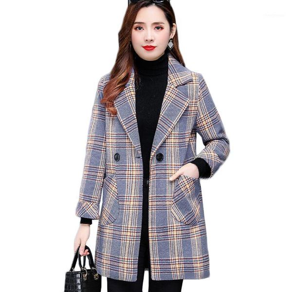 women's woolen blazer spring long coat autumn winter grid coats plus size casual suit outerwear 5xl 90kg wool & blends, Black
women's woolen blazer spring long coat autumn winter grid coats plus size casual suit outerwear 5xl 90kg wool & blends, Black