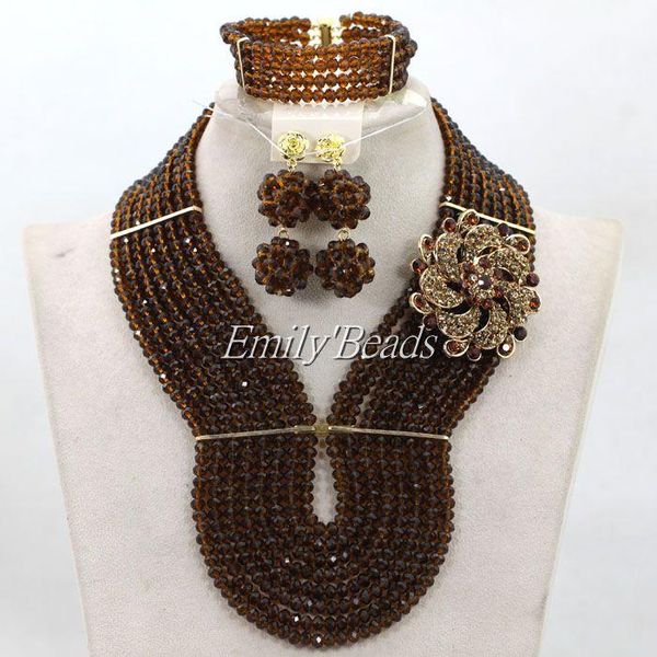 earrings & necklace fashion african chocolate brown beads jewelry set nigerian wedding bridal party 2021 alj303, Silver
earrings & necklace fashion african chocolate brown beads jewelry set nigerian wedding bridal party 2021 alj303, Silver