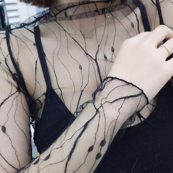women's blouses & shirts summer blouse women hollow mesh black transparent street shirt net feminina casual femme party blusas, White
women's blouses & shirts summer blouse women hollow mesh black transparent street shirt net feminina casual femme party blusas, White