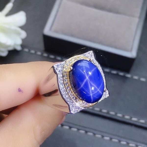 cluster rings blue star sapphire with silver 925 and changle wedding for man big size 10*14mm, Golden;silver
cluster rings blue star sapphire with silver 925 and changle wedding for man big size 10*14mm, Golden;silver