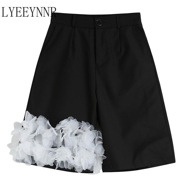 women's shorts lyeeynnr 3d flower design high waist women contrast color casual loose wide leg short pants female summer pantalones, White;black
women's shorts lyeeynnr 3d flower design high waist women contrast color casual loose wide leg short pants female summer pantalones, White;black