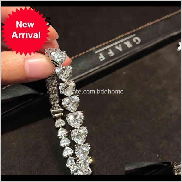 charm bracelets drop delivery 2021 oevas sparkling high carbon diamond heart bracelet pure 925 sterling sier wedding party created moissanit, Golden;silver
charm bracelets drop delivery 2021 oevas sparkling high carbon diamond heart bracelet pure 925 sterling sier wedding party created moissanit, Golden;silver