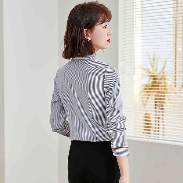 shirts gray mode striped office ladies formal female long sleeve shirt for business work spring wear, White
shirts gray mode striped office ladies formal female long sleeve shirt for business work spring wear, White