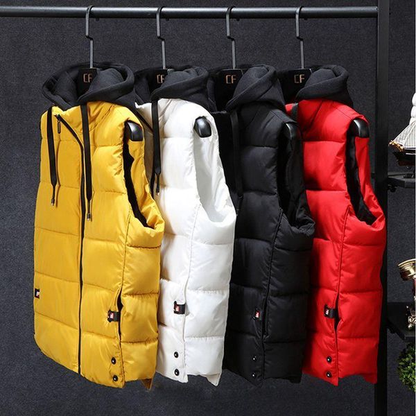 men's vests mens winter jackets casual thick men sleeveless hoodie coats male cotton padded warm slim waistcoat zytq, Black;white
men's vests mens winter jackets casual thick men sleeveless hoodie coats male cotton padded warm slim waistcoat zytq, Black;white