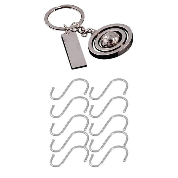 keychains 10 pcs metal s shaped spoon pan pot hanging hooks hangers with rotating ball key rings car holder, Silver
keychains 10 pcs metal s shaped spoon pan pot hanging hooks hangers with rotating ball key rings car holder, Silver