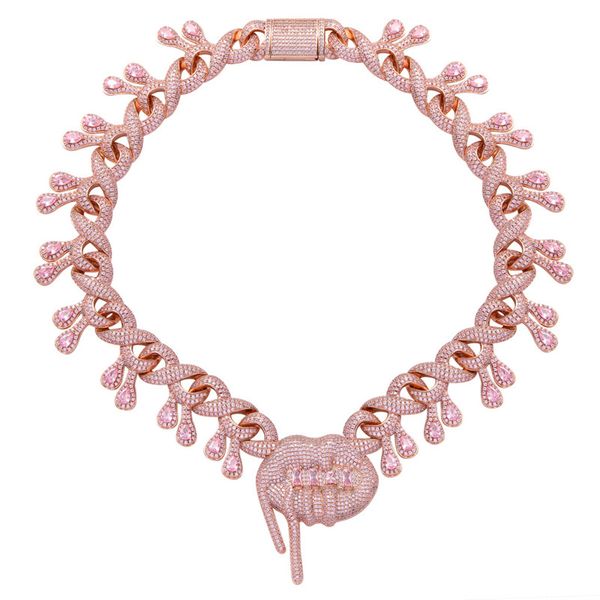 hip hop iced out chain cz necklace lips drooling pendant infinite rose gold cuba full zircon, Silver
hip hop iced out chain cz necklace lips drooling pendant infinite rose gold cuba full zircon, Silver