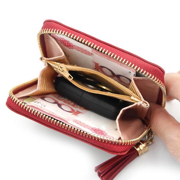 wallets women tassel rivet short clutch female fashion pu leather coin bag phone purses lady cards holder wallet, Red;black
wallets women tassel rivet short clutch female fashion pu leather coin bag phone purses lady cards holder wallet, Red;black