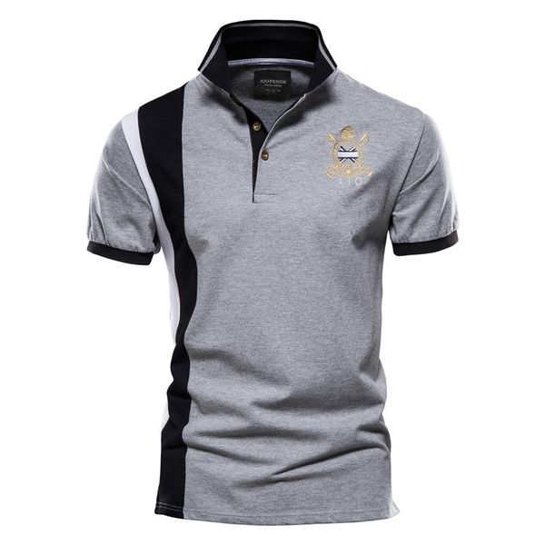 summer new style lapel splicing men's cotton polos shirt fashion casual embroidered short sleeved t-shirt gray light blue, White;black
summer new style lapel splicing men's cotton polos shirt fashion casual embroidered short sleeved t-shirt gray light blue, White;black