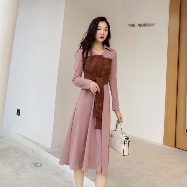 casual dresses autumn korean women's temperament was thin contrast color waist belt knit dress bottoming large penny long section, Black;gray
casual dresses autumn korean women's temperament was thin contrast color waist belt knit dress bottoming large penny long section, Black;gray