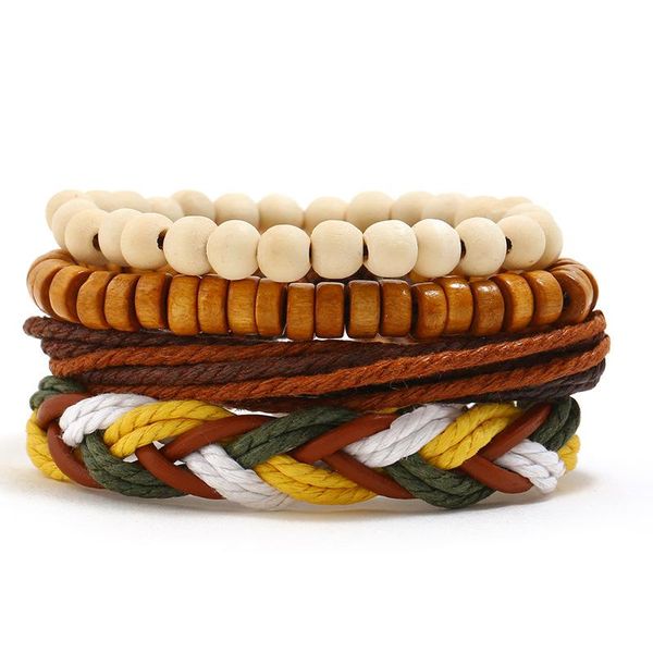 beaded, strands vintage hand-woven diy 4pcs sets leather bracelets for women/men/couple cowhide rope beads wristband wrap fashion jewel, Black
beaded, strands vintage hand-woven diy 4pcs sets leather bracelets for women/men/couple cowhide rope beads wristband wrap fashion jewel, Black