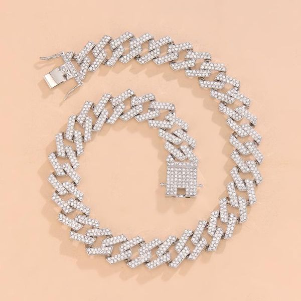 chains hip hop iced out full rhinestone cuban necklaces 20mm punk men women bling quadrate link charm jewelry birthday gifts, Silver
chains hip hop iced out full rhinestone cuban necklaces 20mm punk men women bling quadrate link charm jewelry birthday gifts, Silver