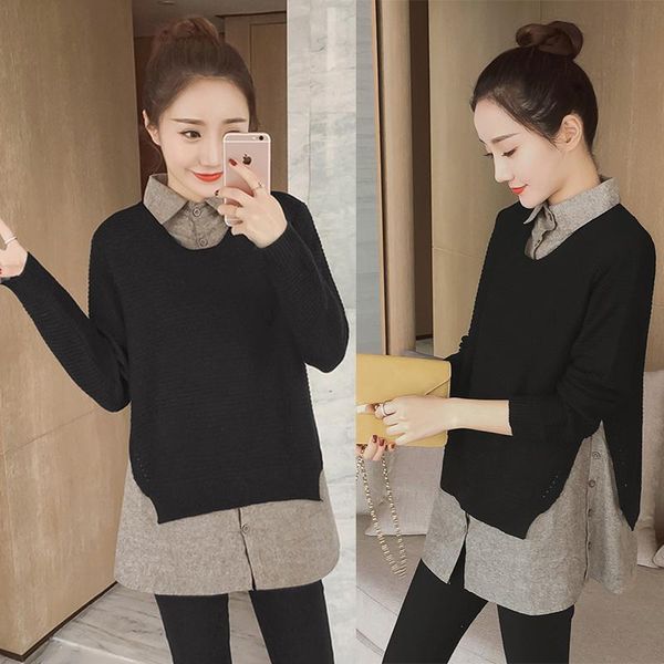 women's blouses & shirts 2021 autumn women knitted patchwork fake two pieces female blouse long sleeve casual shirt fashion blusas, White
women's blouses & shirts 2021 autumn women knitted patchwork fake two pieces female blouse long sleeve casual shirt fashion blusas, White