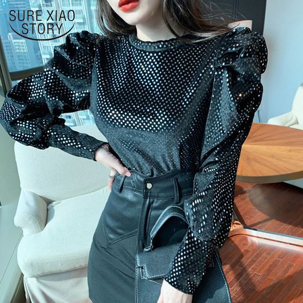shirts spring long button polka dot stand puff sleeve women clothing korean balck velvet 8162 50 210415, White
shirts spring long button polka dot stand puff sleeve women clothing korean balck velvet 8162 50 210415, White