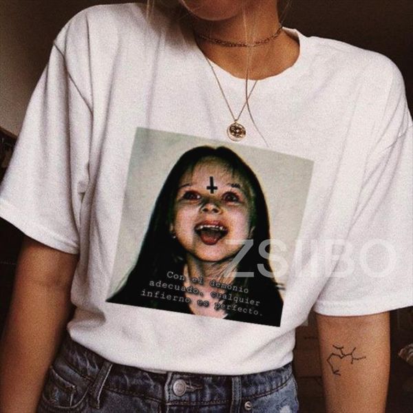 with the right demon womens t shirts any hell is perfect letter chic harajuku vintage bf large size loose girls, White
with the right demon womens t shirts any hell is perfect letter chic harajuku vintage bf large size loose girls, White
