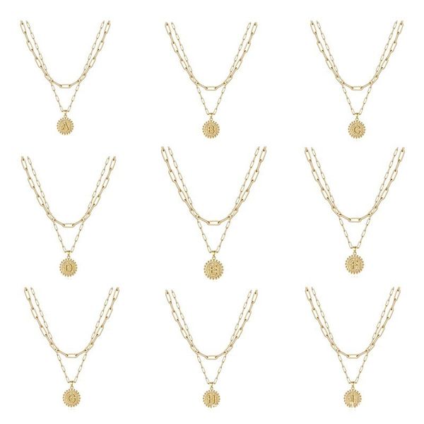 multi-layer a-z initial necklaces for women 14k gold plated paperclip link chain necklace cute hexagon letter charm pendant fashion jewelry, Silver
multi-layer a-z initial necklaces for women 14k gold plated paperclip link chain necklace cute hexagon letter charm pendant fashion jewelry, Silver