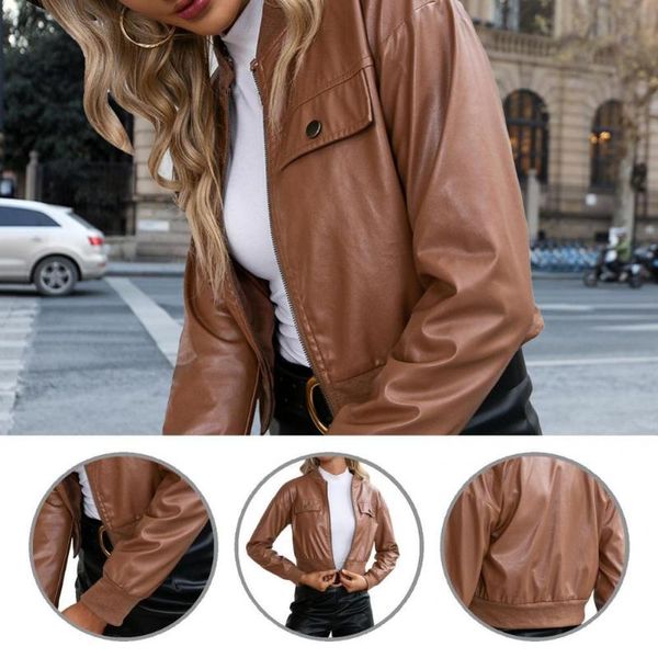 women's jackets jacket cool solid color stand collar elegant coat zipper for daily wear, Black;brown
women's jackets jacket cool solid color stand collar elegant coat zipper for daily wear, Black;brown