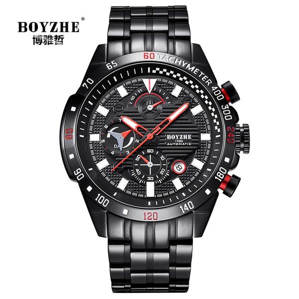 chronograph mens mechanical watches sports automatic watch men stainless steel calendar montre homme wristwatches, Slivery;brown
chronograph mens mechanical watches sports automatic watch men stainless steel calendar montre homme wristwatches, Slivery;brown