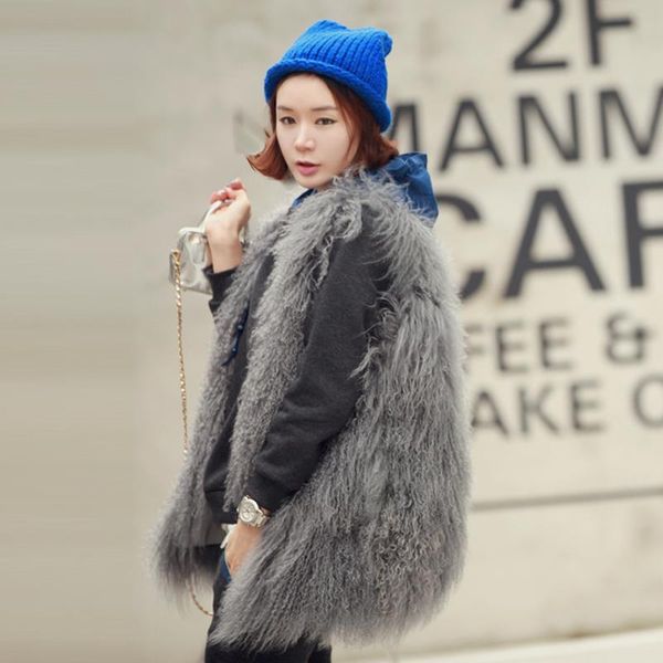 women's fur & faux real vest women mongolia sheep waistcoat natural solid color rf0047, Black
women's fur & faux real vest women mongolia sheep waistcoat natural solid color rf0047, Black