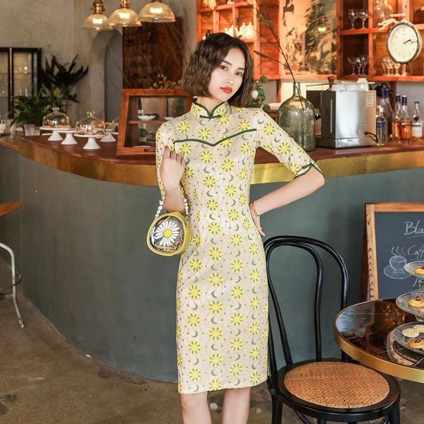 ethnic clothing short yellow lady lace cheongsam print flower elegant chinese traditional dress vintage button qipao spring autumn vestidos, Red
ethnic clothing short yellow lady lace cheongsam print flower elegant chinese traditional dress vintage button qipao spring autumn vestidos, Red