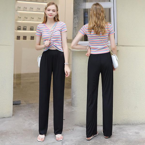 women's pants & capris slacks women loose summer soft ice silk ankle length solid wide leg pink grey high waisted trousers 2021, Black;white
women's pants & capris slacks women loose summer soft ice silk ankle length solid wide leg pink grey high waisted trousers 2021, Black;white
