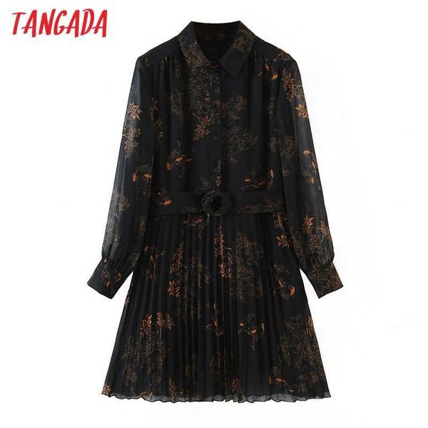tangada spring fashion women flowers print chiffon dress with belt long sleeve office ladies pleated mini dress sl238 210609, Black;gray
tangada spring fashion women flowers print chiffon dress with belt long sleeve office ladies pleated mini dress sl238 210609, Black;gray