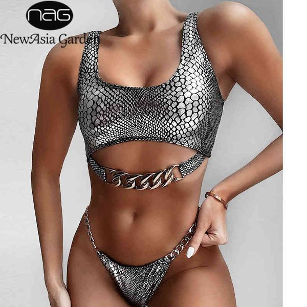 newasia snake skin swimwear women chain thong bikini set bandage bikinis hollow swimsuit female biquini bathing suit 210413, White;black
newasia snake skin swimwear women chain thong bikini set bandage bikinis hollow swimsuit female biquini bathing suit 210413, White;black