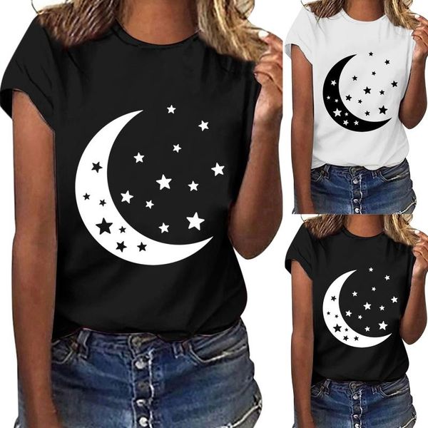 women's t-shirt cute moon graphic t shirt for women summer black white printed crew neck tshirt tee femme tunics clothes drop
women's t-shirt cute moon graphic t shirt for women summer black white printed crew neck tshirt tee femme tunics clothes drop