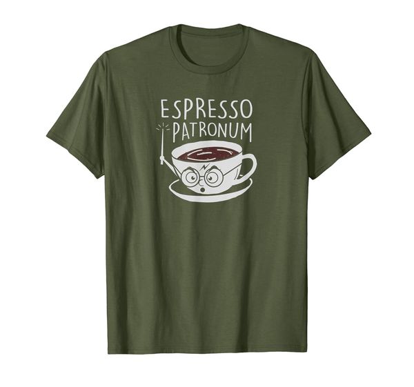 espresso patronum funny coffee wizardry t-shirt, White;black
