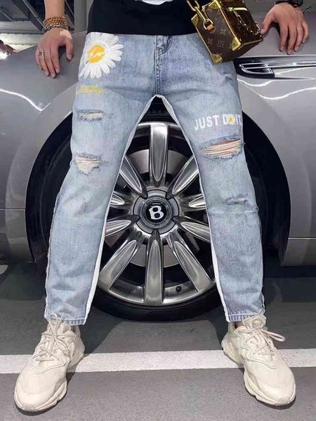 men's jeans new european and american ins high street splash paint wash water elastic hole mens slim leggings flower hombre a9vd, Blue
men's jeans new european and american ins high street splash paint wash water elastic hole mens slim leggings flower hombre a9vd, Blue