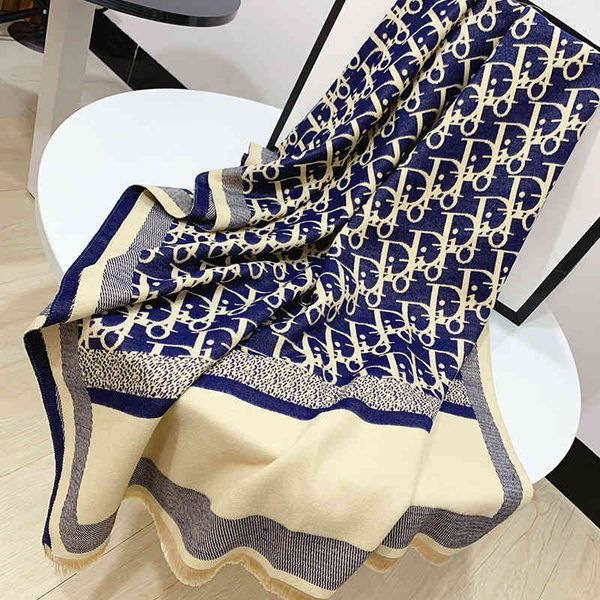 trend Design Long d letter imitation cashmere scarf for women in autumn and winter new cotton warm thickened soft double-sided shawl Bib batch, Blue;gray
trend Design Long d letter imitation cashmere scarf for women in autumn and winter new cotton warm thickened soft double-sided shawl Bib batch, Blue;gray