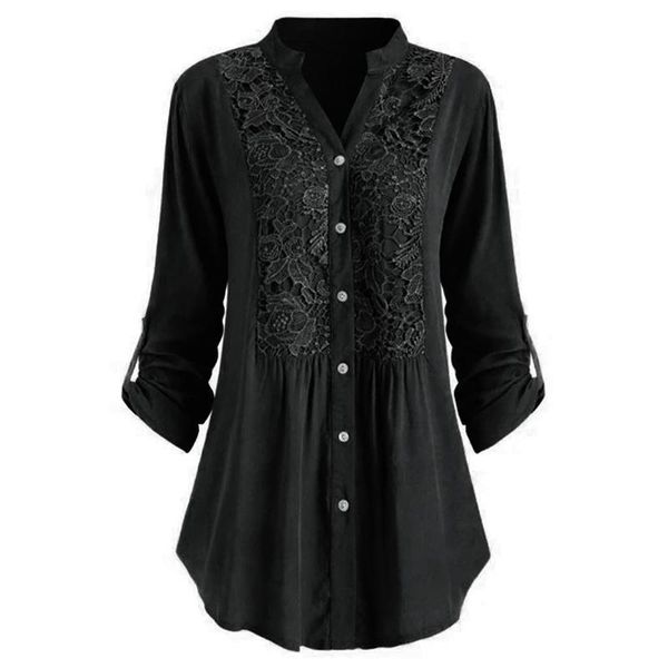 women's blouses & shirts solid lace patchwork womens 4xl 5xl plus size spring casual v-neck long sleeve button shirt office loose tuni, White
women's blouses & shirts solid lace patchwork womens 4xl 5xl plus size spring casual v-neck long sleeve button shirt office loose tuni, White