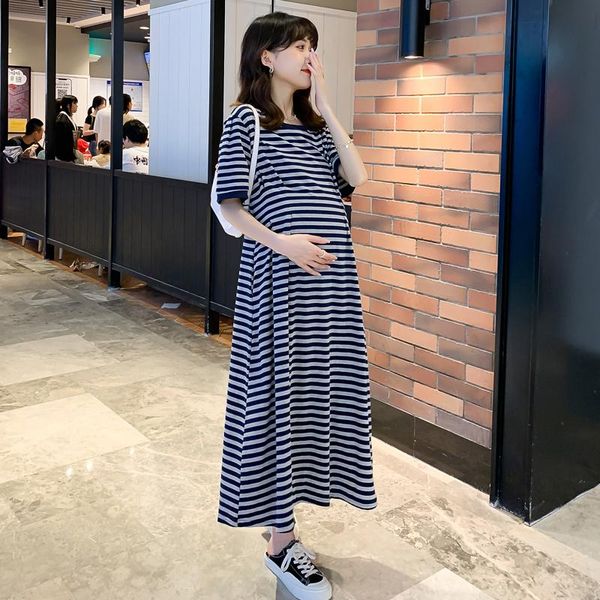 maternity dresses 59460# dress summer cotton short sleeves loose knitted striped pregnant women mom, White
maternity dresses 59460# dress summer cotton short sleeves loose knitted striped pregnant women mom, White