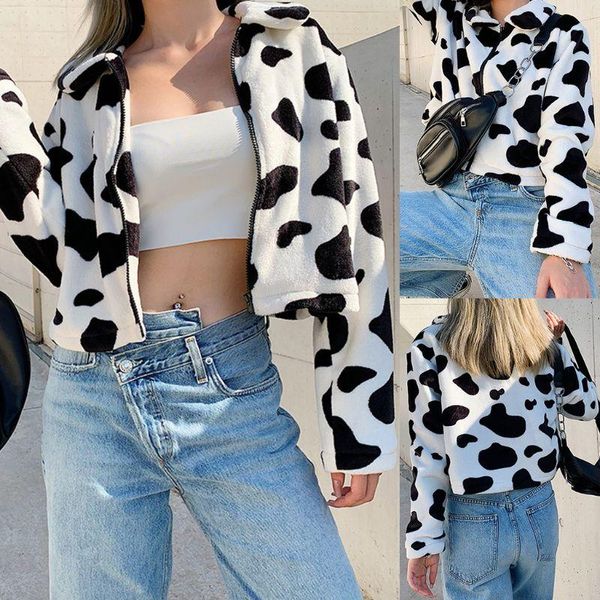 women winter fuzzy plush short jacket long sleeve fluffy lapel zip up cropped coat black white milk cow print outwear women's jackets, Black;brown
women winter fuzzy plush short jacket long sleeve fluffy lapel zip up cropped coat black white milk cow print outwear women's jackets, Black;brown